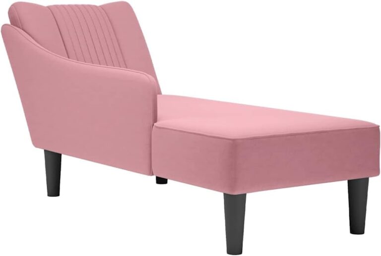 Chaise longue en velours avec accoudoir pour salons d’appartements (rose) disponible