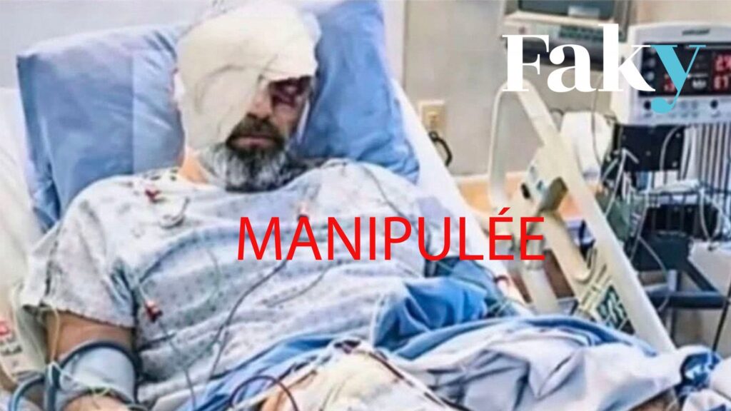 L’image de l’ayatollah Mojtaba Khamenei sur un lit d’hôpital est un faux.