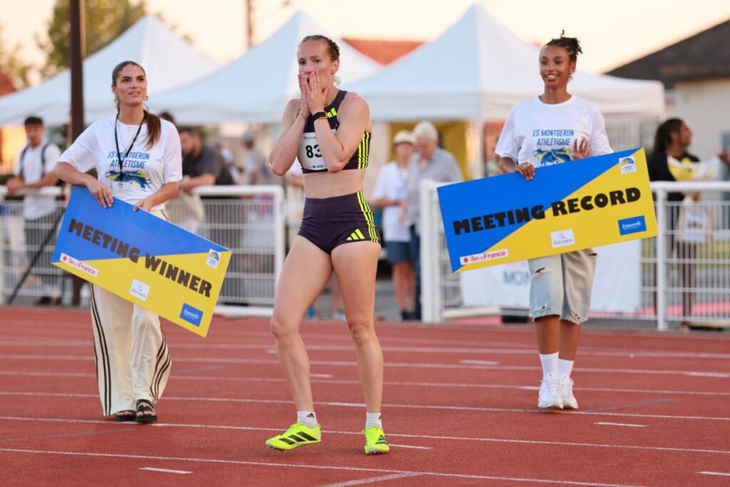 Sacha Alessandrini, deuxième Française de l’histoire sur 100 m haies au Meeting de Montgeron.