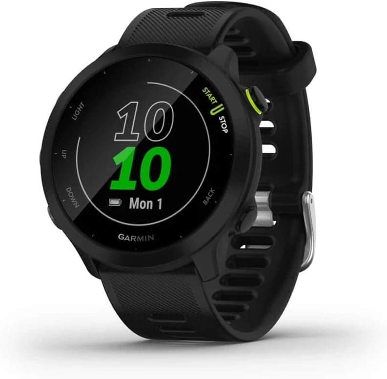Garmin Forerunner 55 : montre GPS de course avec coach et cardio, 42 mm, noire