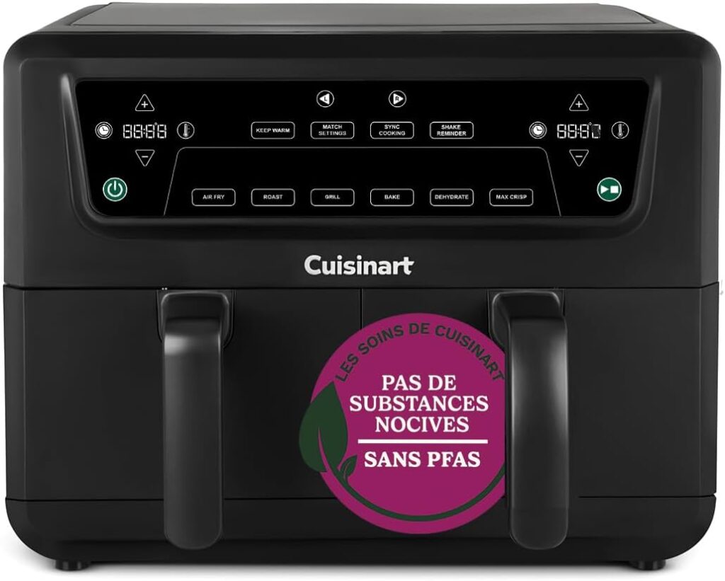 Cuisinart XXL 10.4L Air Fryer à Double Compartiments : Cuisson Sans Produits Chimiques