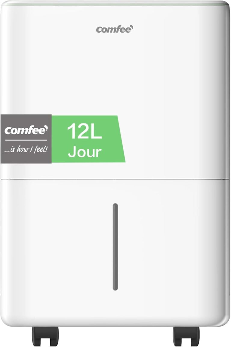 Déshumidificateur COMFEE Compact : absorption de 12L/j, silencieux, pour pièces de 20-35㎡.