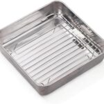Air Fryer en acier inoxydable : un plateau de cuisson rectangulaire pour lasagnes 21 x 21 x 5 cm.