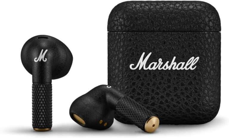 Marshall Minor IV : écouteurs sans fil Bluetooth disponibles en noir pour les auditeurs modernes.