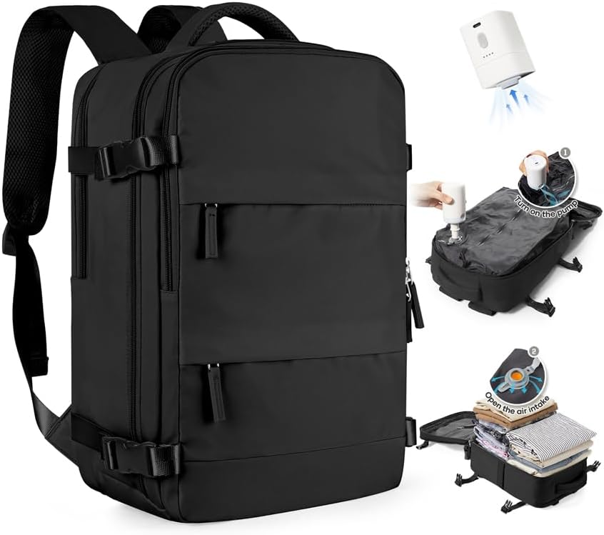 Ryanair, Wizz Air et Easyjet acceptent le Vacuum Travel Backpack de 40 x 30 x 20 cm en cabine.