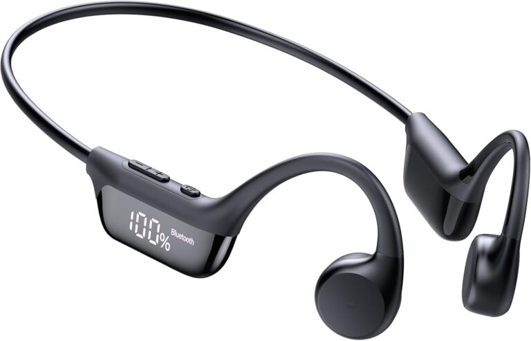 Casque de conduction osseuse Bluetooth 6.0 IPX7, 12 heures d’écoute pour le sport et le fitness