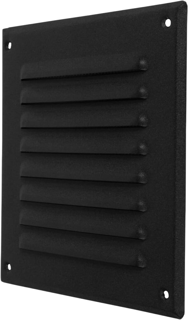 Repa Market propose une grille de ventilation noire de 165mm x 165mm avec moustiquaire pour intérieur et extérieur.