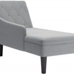 Méridienne Chaise Longue Gris Clair : Nouveau Modèle DEC026255 pour Intérieur avec Accoudoir Droit