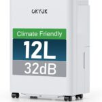 OKYUK Air déshumidificateur électrique 12 l/jour pour pièces de 30 m², 32 dB, PD12R-03DE