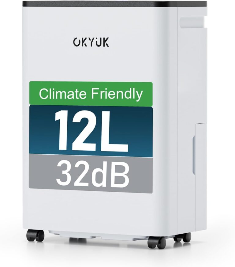 OKYUK Air déshumidificateur électrique 12 l/jour pour pièces de 30 m², 32 dB, PD12R-03DE