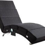 Casaria London : Chaise de détente intérieure avec massage et fonction de chauffage en anthracite