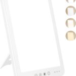 Luminothérapie : lampe compacte de 10 000 Lux avec support et pochette de rangement.