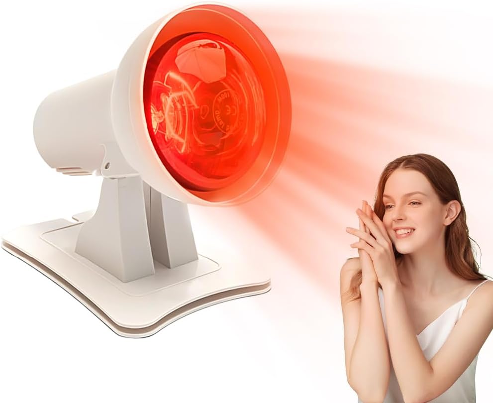 Lampe à infrarouges de 150W : 4 niveaux de chaleur et 3 options de minuterie pour la thérapie.
