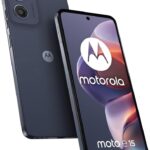 Motorola annonce le lancement du Moto E15 2/64GB Dual Sim en bleu marine.