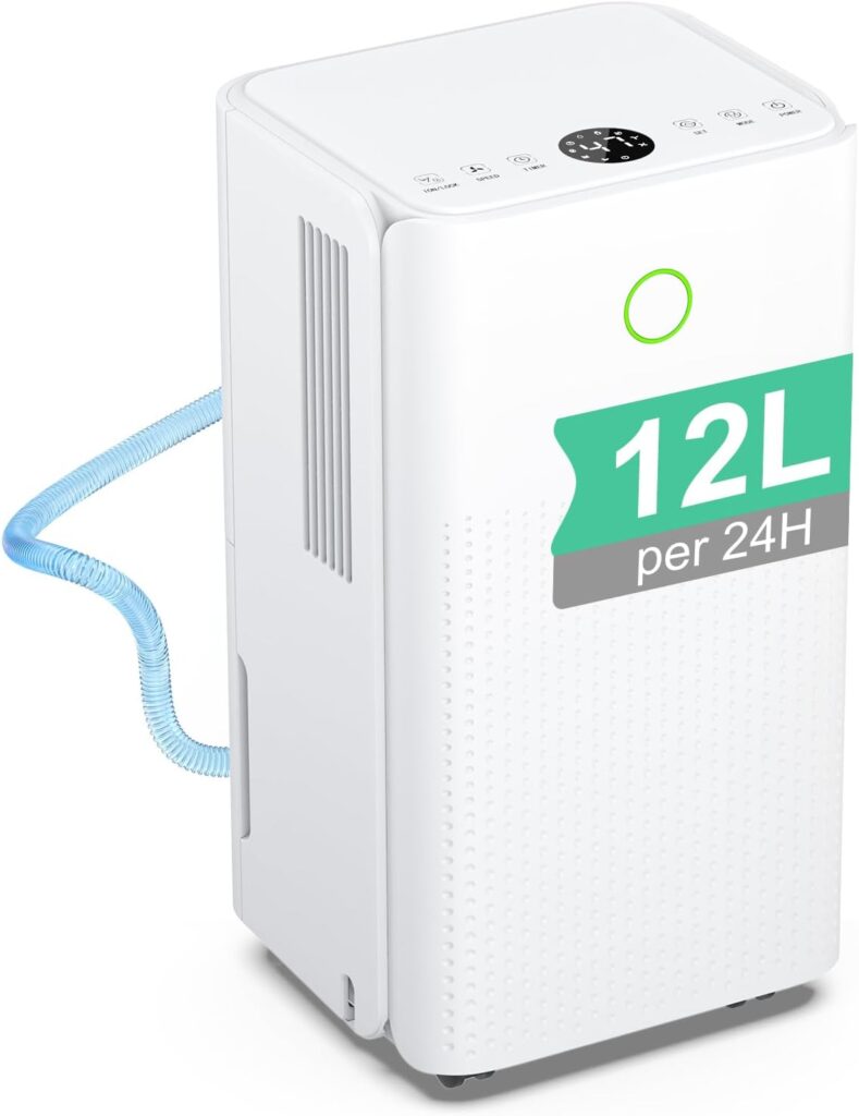 Humidificateur et déshumidificateur électrique de 12 litres/24h pour foyers et appartements