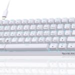 Dierya DK61SE : clavier mécanique compact 60 % avec rétroéclairage bleu et interrupteurs rouges.