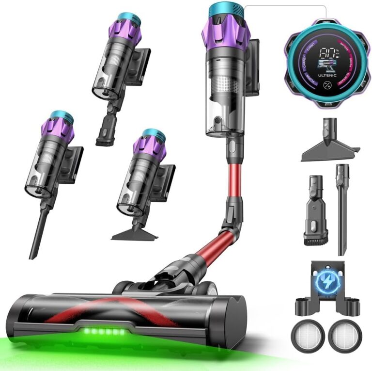 Ultenic U18 Pro : Aspiration sans fil de 55 kPa, autonomie de 80 min, tube pliable.