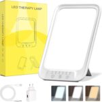 NIKYJM Light Therapy Lamp : 20000 Lux, 3 Températures, 10 Niveaux de Luminosité, 6 Minuteurs