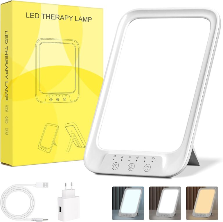 NIKYJM Light Therapy Lamp : 20000 Lux, 3 Températures, 10 Niveaux de Luminosité, 6 Minuteurs