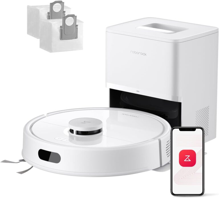 Roborock Q7 L5+ : Aspirateur robot avec aspiration 8000 Pa et navigation LiDAR pour poils de animaux.