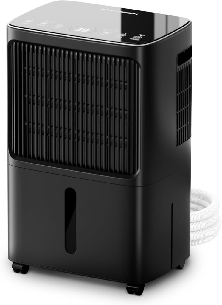 Déshumidificateur avec écran LED et minuterie, retire 16 L d’humidité en 24 h pour des pièces de 70 m².