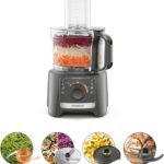 Kenwood Multipro Compact FDP31.020GY : Robot culinaire avec 800 W, bol de 2,1 L et 2 vitesses.