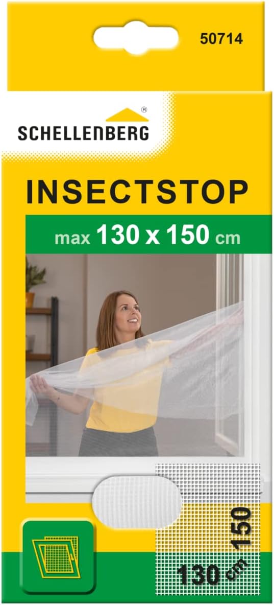 Schellenberg 50714 : Écran Insecte pour Fenêtres 130 x 150 cm en Blanc disponible sur le marché européen