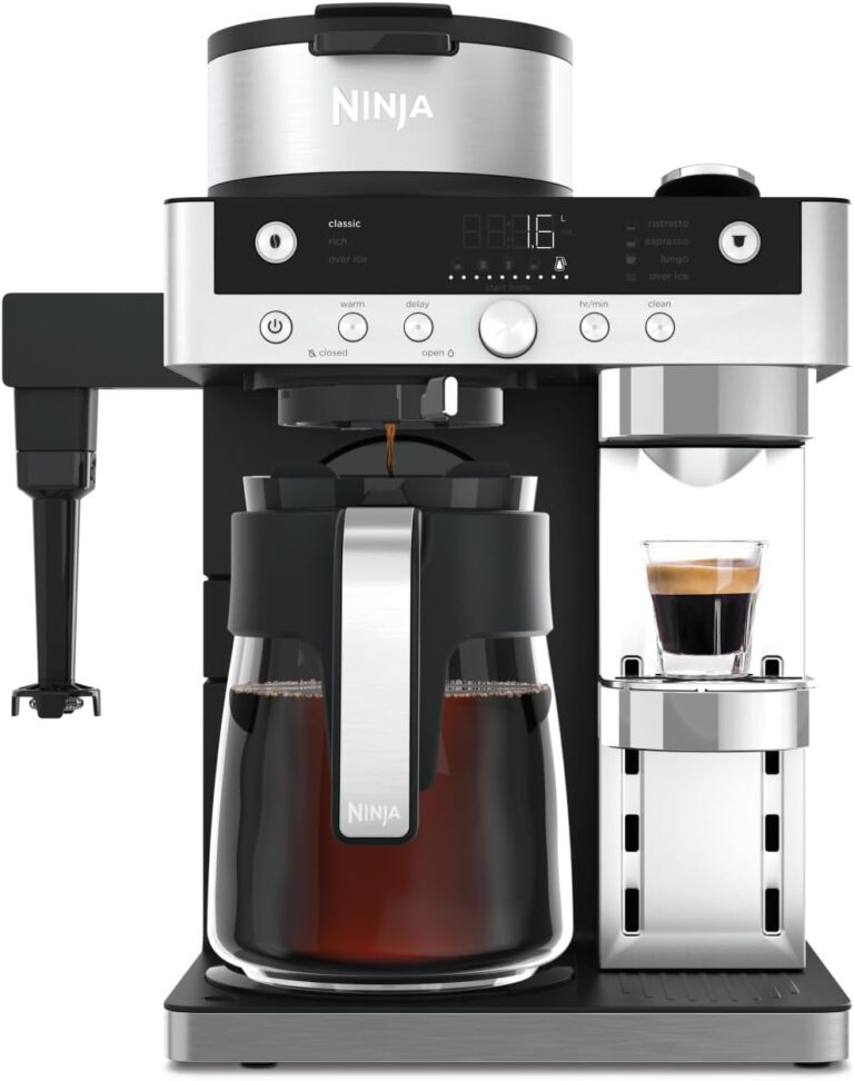 Ninja Prestige : machine à café filtre 2-en-1 avec buse à lait pour lattes et cafés glacés