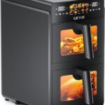 Air Fryer 2 Compartments 10 L : Double Friteuse avec 10 Programmes Préréglés et Fenêtre de Visualisation