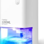 Déshumidificateur électrique portable 1200ML, silencieux et à arrêt automatique, éclairage LED.