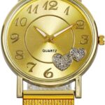 Montre en maille pour femmes avec bracelet en cuir : une fusion de confort et d&rsquo;élégance.