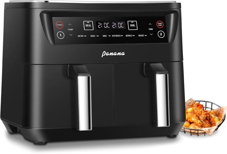 L’Air Fryer 8L Dual Zone 6-en-1 de 2400W permet la cuisson, la déshydratation et plus.