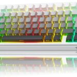 TECURS 75% Gasket Wireless Gaming Keyboard avec Switchs Mécaniques Rouge et PBT, AZERTY FR
