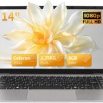 Ordinateur portable Celeron J4105 avec écran 14 pouces IPS et clavier AZERTY pour étudiants et bureaux