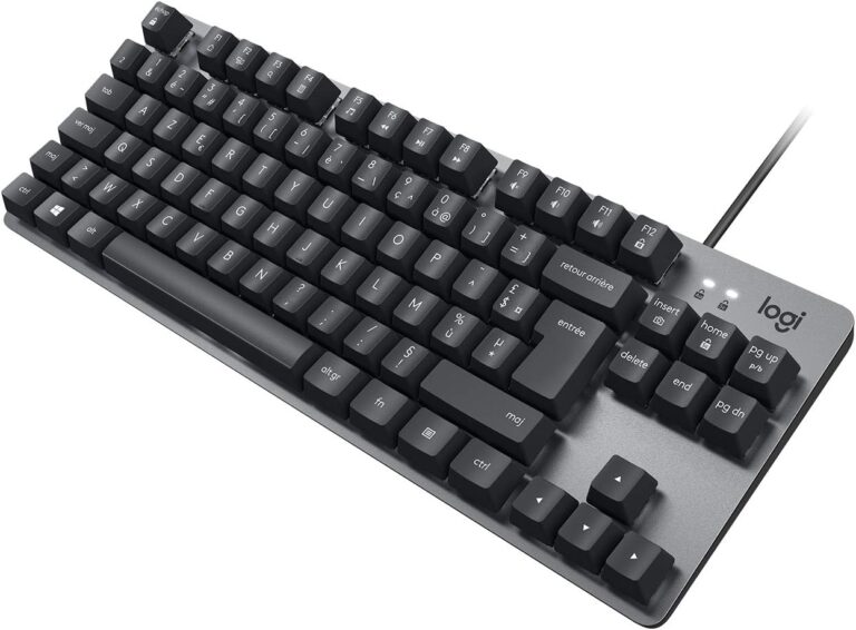 Logitech K835 TKL : Clavier mécanique aluminium compact en AZERTY pour PC sans pavé numérique