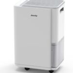 Déshumidificateur AEOCKY 25L/d pour espaces jusqu&rsquo;à 200m³, adapté au séchage de vêtements et à l&rsquo;humidité.