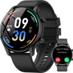 Montre connectée avec 120 modes sportifs, moniteur de cardio et écran tactile HD pour Android et iOS.