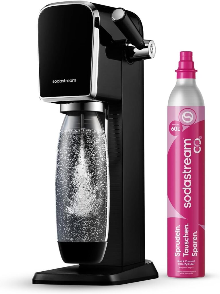 Sodastream Art Retro : Machine à eau gazeuse avec cylindre de gaz de 60L et bouteille BPA-free
