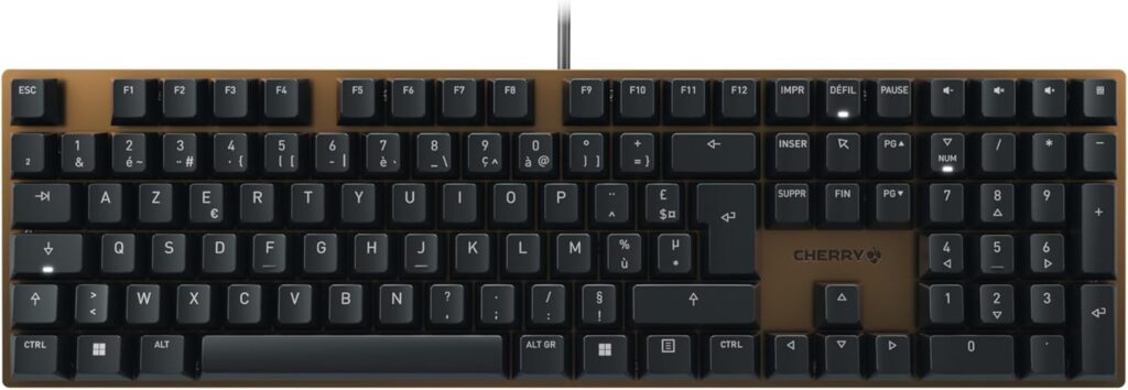 Clavier mécanique Cherry KC 200 MX AZERTY : design en métal et interrupteurs silencieux au choix