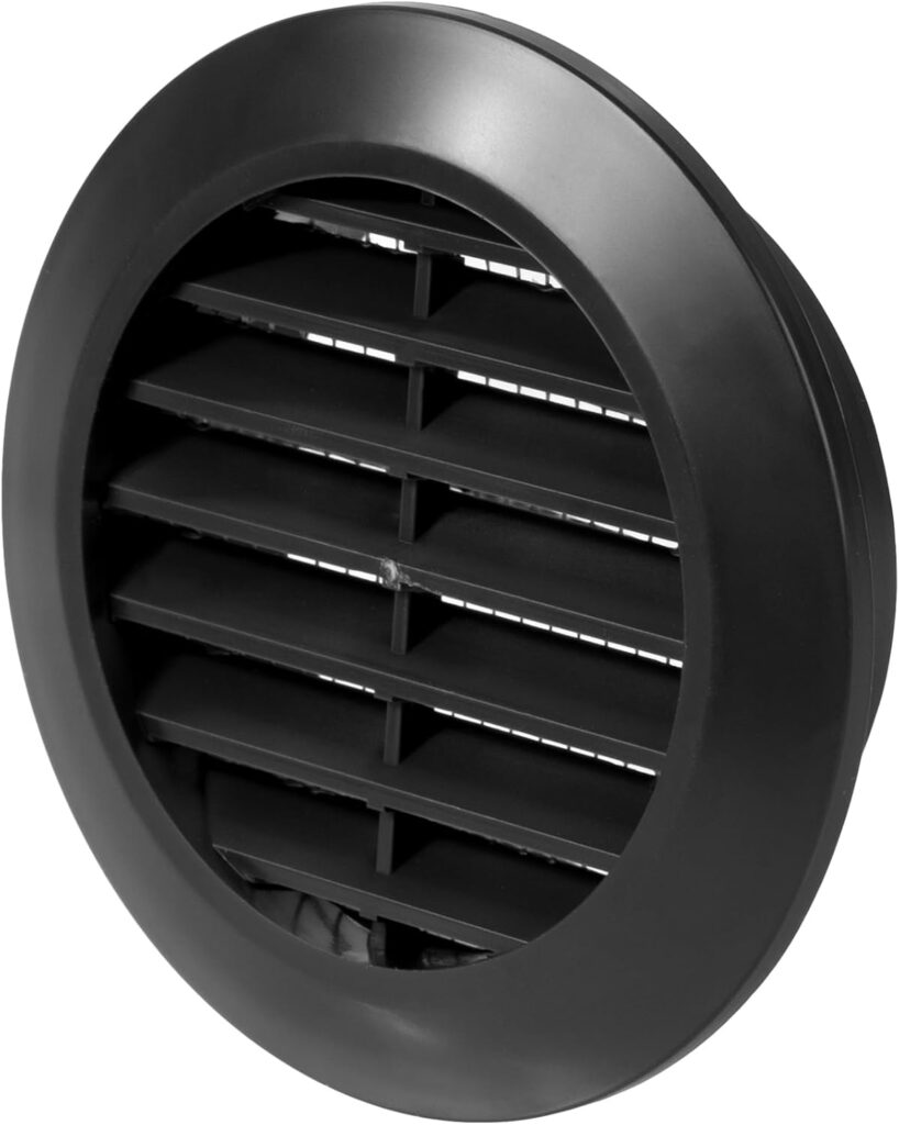 Vent Systems : Grille d’aération noire de 60 mm pour protection contre les insectes en intérieur.