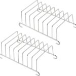 Deux supports en acier inoxydable pour friteuse à air, adaptés à la cuisson de 8 tranches de pain.
