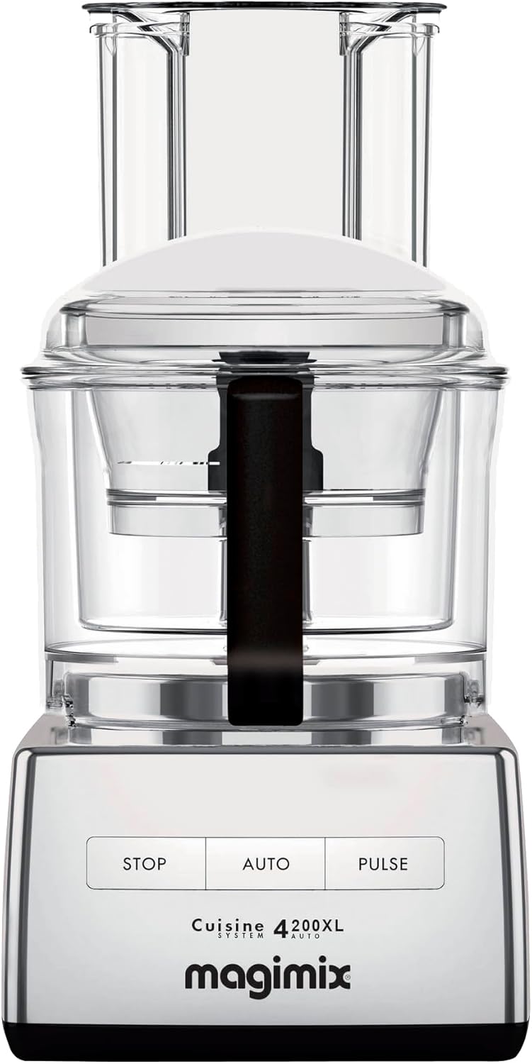 Magimix 3L CS 4200 XL : Robot culinaire multi-fonctions en chrome brillant disponible.