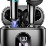 Casque Bluetooth 5.3 avec réduction de bruit et étanchéité IP7 pour les sportifs.