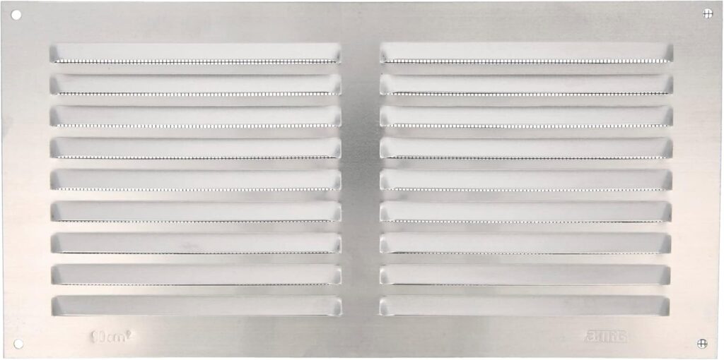 Grille de ventilation en aluminium rectangulaire avec moustiquaire de 150 x 300 mm pour plafonds en France