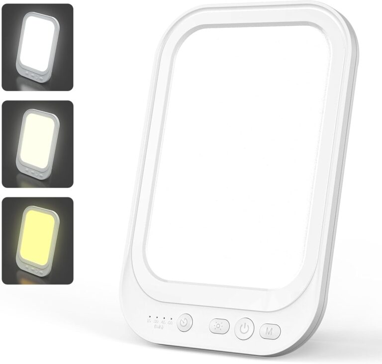 Lampe de thérapie lumineuse 10 000 LUX pour SAD, 5 niveaux de luminosité et 4 minuteries ajustables