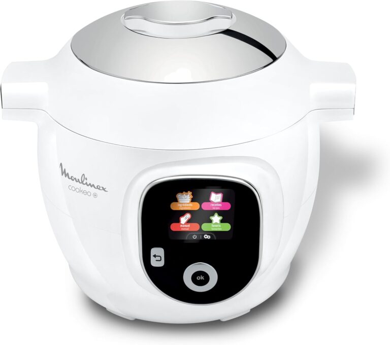 Moulinex Cookeo Smart Multicooker avec 80 recettes et application, 6L, 1600W, blanc.