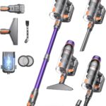 Aspirateur sans fil 550W/45KPa avec fixation murale, autonomie de 60 minutes pour tous sols.