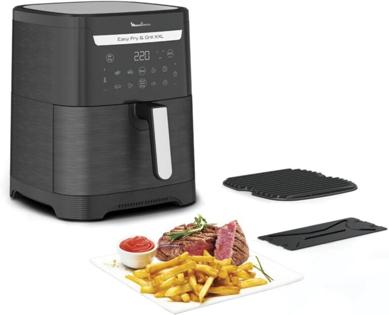 Moulinex Easy Fry & Grill XXL : Friteuse sans huile de 6,5 L pour 8 personnes avec 8 programmes automatiques