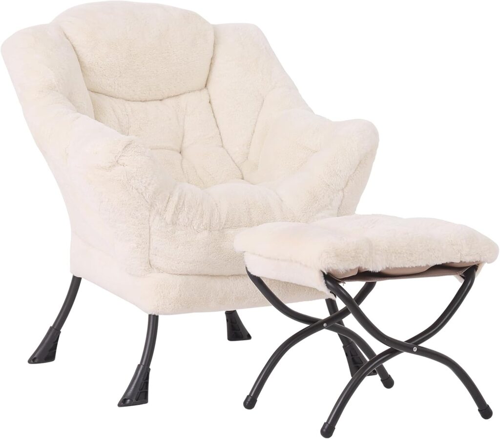 Chaise longue moderne avec accoudoirs et poche latérale pour un confort optimal en lecture