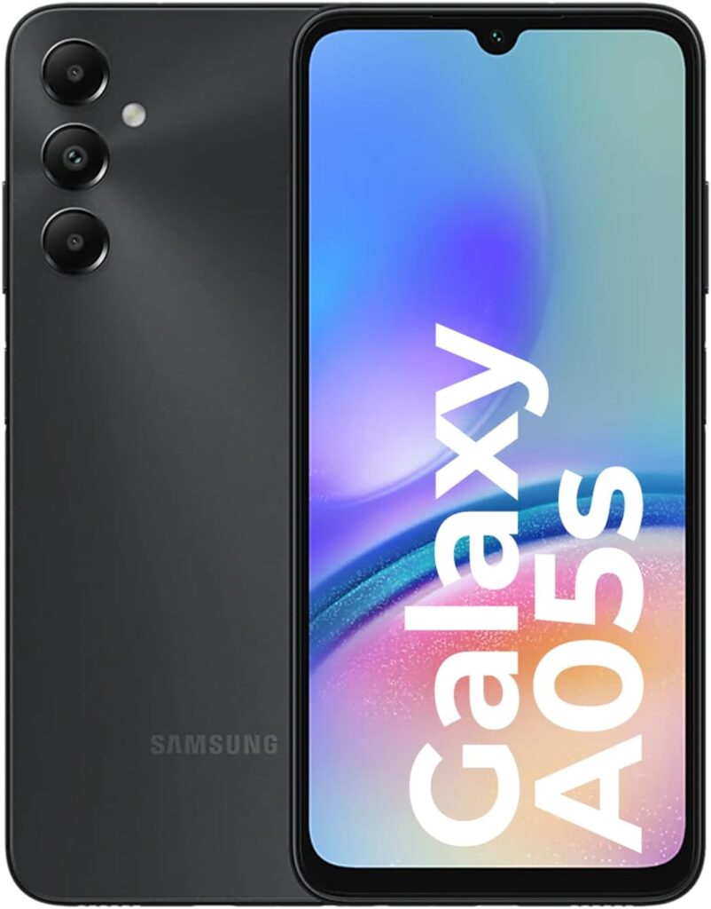 Samsung dévoile le Galaxy A05s 4GB+64GB en version internationale noire pour les utilisateurs.